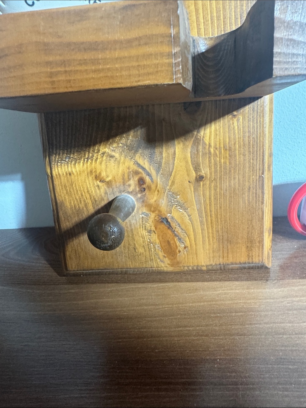 Rustic Wood Wall Hook for ball, mitt and batt - Picture 3 of 5